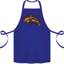 A Steampunk Dolphin Cotton Apron 100% Organic Royal Blue