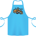 A Steampunk Dolphin Cotton Apron 100% Organic Turquoise