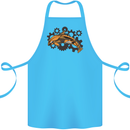 A Steampunk Dolphin Cotton Apron 100% Organic Turquoise
