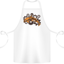 A Steampunk Dolphin Cotton Apron 100% Organic White