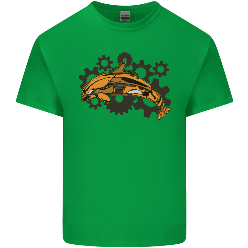 A Steampunk Dolphin Kids T-Shirt Childrens Irish Green