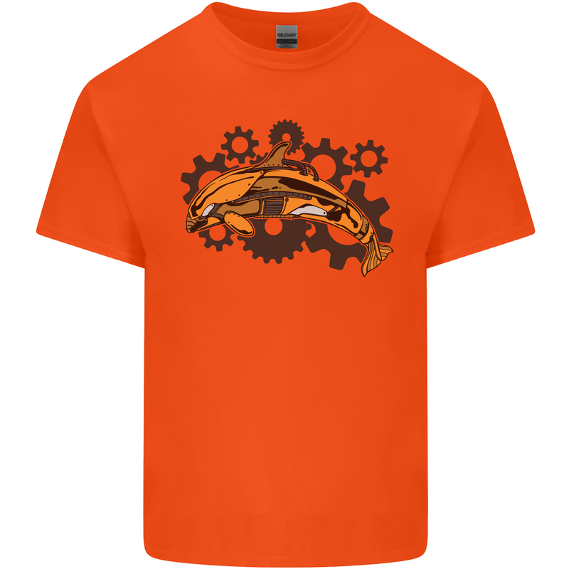 A Steampunk Dolphin Kids T-Shirt Childrens Orange
