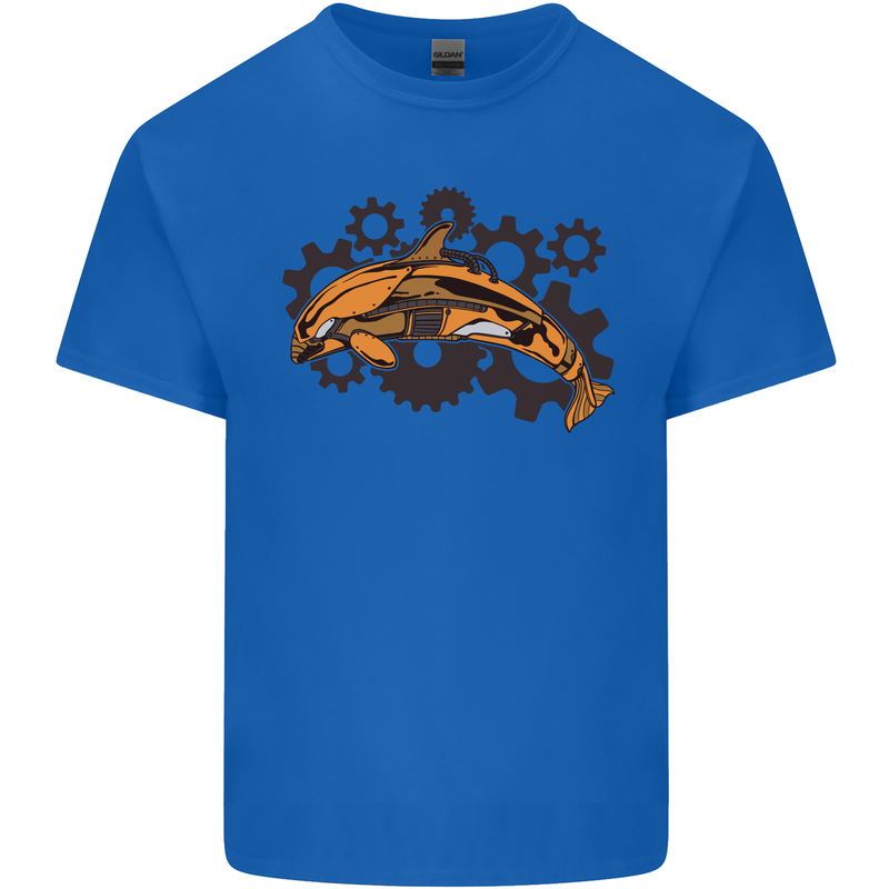 A Steampunk Dolphin Kids T-Shirt Childrens Royal Blue