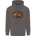 A Steampunk Dolphin Mens 80% Cotton Hoodie Charcoal