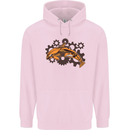 A Steampunk Dolphin Mens 80% Cotton Hoodie Light Pink