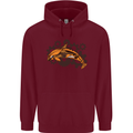 A Steampunk Dolphin Mens 80% Cotton Hoodie Maroon