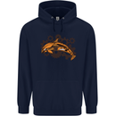 A Steampunk Dolphin Mens 80% Cotton Hoodie Navy Blue