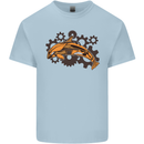 A Steampunk Dolphin Mens Cotton T-Shirt Tee Top Light Blue