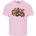 A Steampunk Dolphin Mens Cotton T-Shirt Tee Top Light Pink