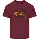 A Steampunk Dolphin Mens Cotton T-Shirt Tee Top Maroon
