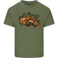 A Steampunk Dolphin Mens Cotton T-Shirt Tee Top Military Green