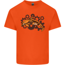 A Steampunk Dolphin Mens Cotton T-Shirt Tee Top Orange