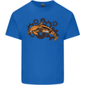 A Steampunk Dolphin Mens Cotton T-Shirt Tee Top Royal Blue
