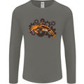 A Steampunk Dolphin Mens Long Sleeve T-Shirt Charcoal