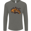 A Steampunk Dolphin Mens Long Sleeve T-Shirt Charcoal