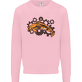 A Steampunk Dolphin Mens Sweatshirt Jumper Light Pink