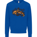 A Steampunk Dolphin Mens Sweatshirt Jumper Royal Blue