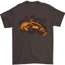 A Steampunk Dolphin Mens T-Shirt 100% Cotton Dark Chocolate