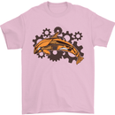 A Steampunk Dolphin Mens T-Shirt 100% Cotton Light Pink