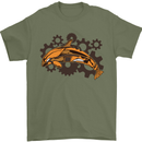 A Steampunk Dolphin Mens T-Shirt 100% Cotton Military Green
