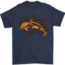 A Steampunk Dolphin Mens T-Shirt 100% Cotton Navy Blue