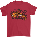 A Steampunk Dolphin Mens T-Shirt 100% Cotton Red