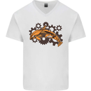 A Steampunk Dolphin Mens V-Neck Cotton T-Shirt White