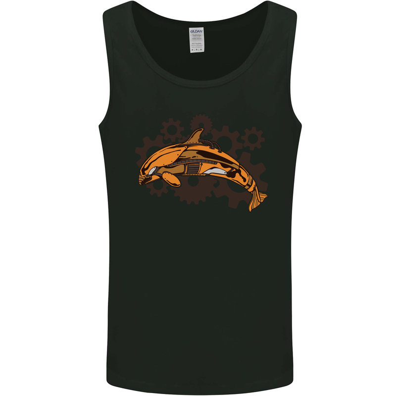 A Steampunk Dolphin Mens Vest Tank Top Black