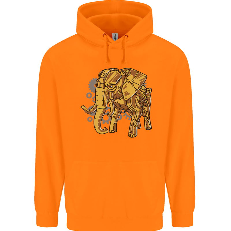 A Steampunk Elephant Childrens Kids Hoodie Orange