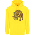 A Steampunk Elephant Childrens Kids Hoodie Yellow