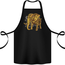 A Steampunk Elephant Cotton Apron 100% Organic Black