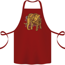 A Steampunk Elephant Cotton Apron 100% Organic Maroon