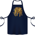 A Steampunk Elephant Cotton Apron 100% Organic Navy Blue