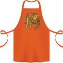A Steampunk Elephant Cotton Apron 100% Organic Orange