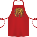 A Steampunk Elephant Cotton Apron 100% Organic Red