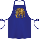 A Steampunk Elephant Cotton Apron 100% Organic Royal Blue