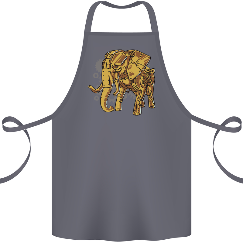 A Steampunk Elephant Cotton Apron 100% Organic Steel