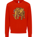 A Steampunk Elephant Kids Sweatshirt Jumper Bright Red