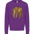 A Steampunk Elephant Kids Sweatshirt Jumper Purple