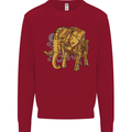 A Steampunk Elephant Kids Sweatshirt Jumper Red