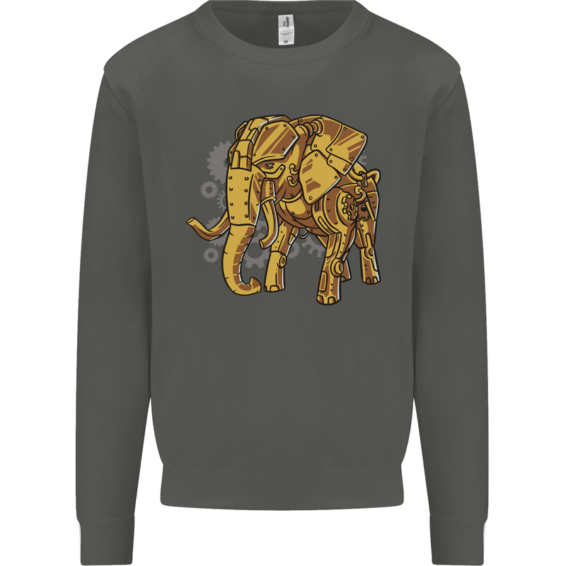 A Steampunk Elephant Kids Sweatshirt Jumper Storm Grey
