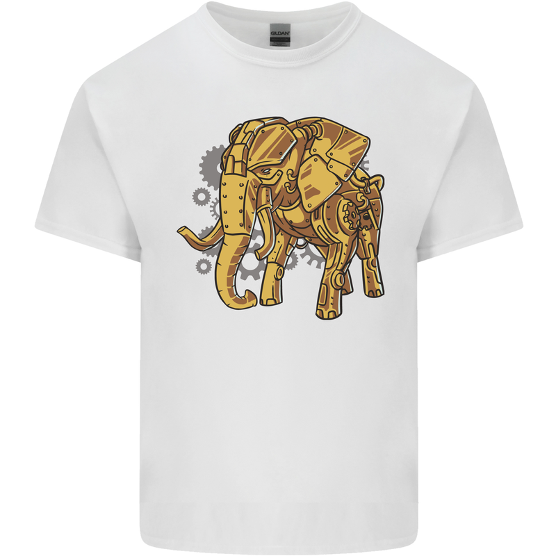 A Steampunk Elephant Kids T-Shirt Childrens White