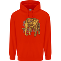 A Steampunk Elephant Mens 80% Cotton Hoodie Bright Red