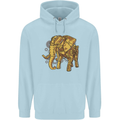 A Steampunk Elephant Mens 80% Cotton Hoodie Light Blue