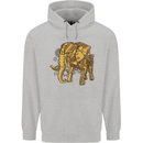 A Steampunk Elephant Mens 80% Cotton Hoodie Sports Grey