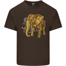 A Steampunk Elephant Mens Cotton T-Shirt Tee Top Dark Chocolate