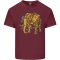 A Steampunk Elephant Mens Cotton T-Shirt Tee Top Maroon