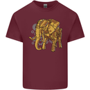 A Steampunk Elephant Mens Cotton T-Shirt Tee Top Maroon