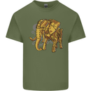 A Steampunk Elephant Mens Cotton T-Shirt Tee Top Military Green