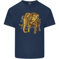 A Steampunk Elephant Mens Cotton T-Shirt Tee Top Navy Blue